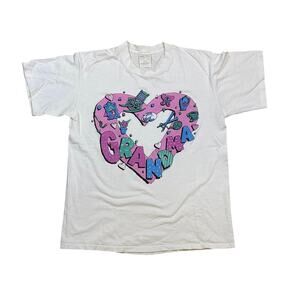 Vintage 93’ Grandma Heart cottage core Large single stitch graphic tee shirt L